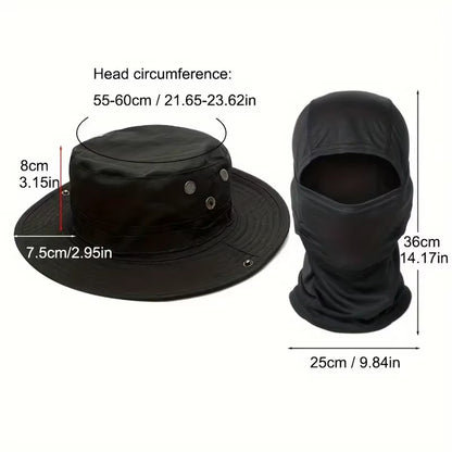 Camouflage Boonie Cap Balaclava Hat Suit Foldable Soft Hat Outdoor Hunting Fishing Wide Brimmed Hat Sunscreen Caps