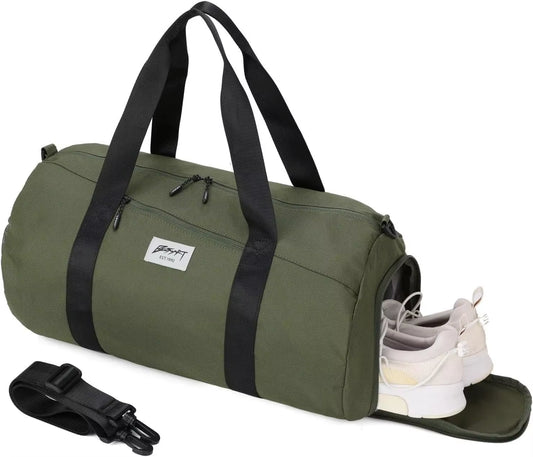 BE SMART Waterproof Men'S Gym Bag with Shoe Compartment, Lightweight Large Duffel for Travel, Sports & Fitness (Olive Green)