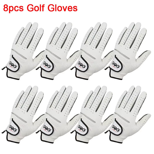 8Pcs Golf Gloves Genuine Sheepskin Leather Men Non-Slip Sports Gloves Left Right for Golfer Men'S Golf Glove Soft Breathable