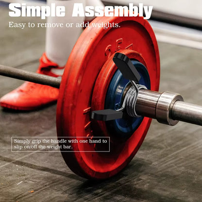 Barbell Clamp Dumbbell Clip Spring Collars 1Pair 24/28/30/50Mm Standard Barbell Non-Slip Lock for Gym Weightlifting Powerlifting